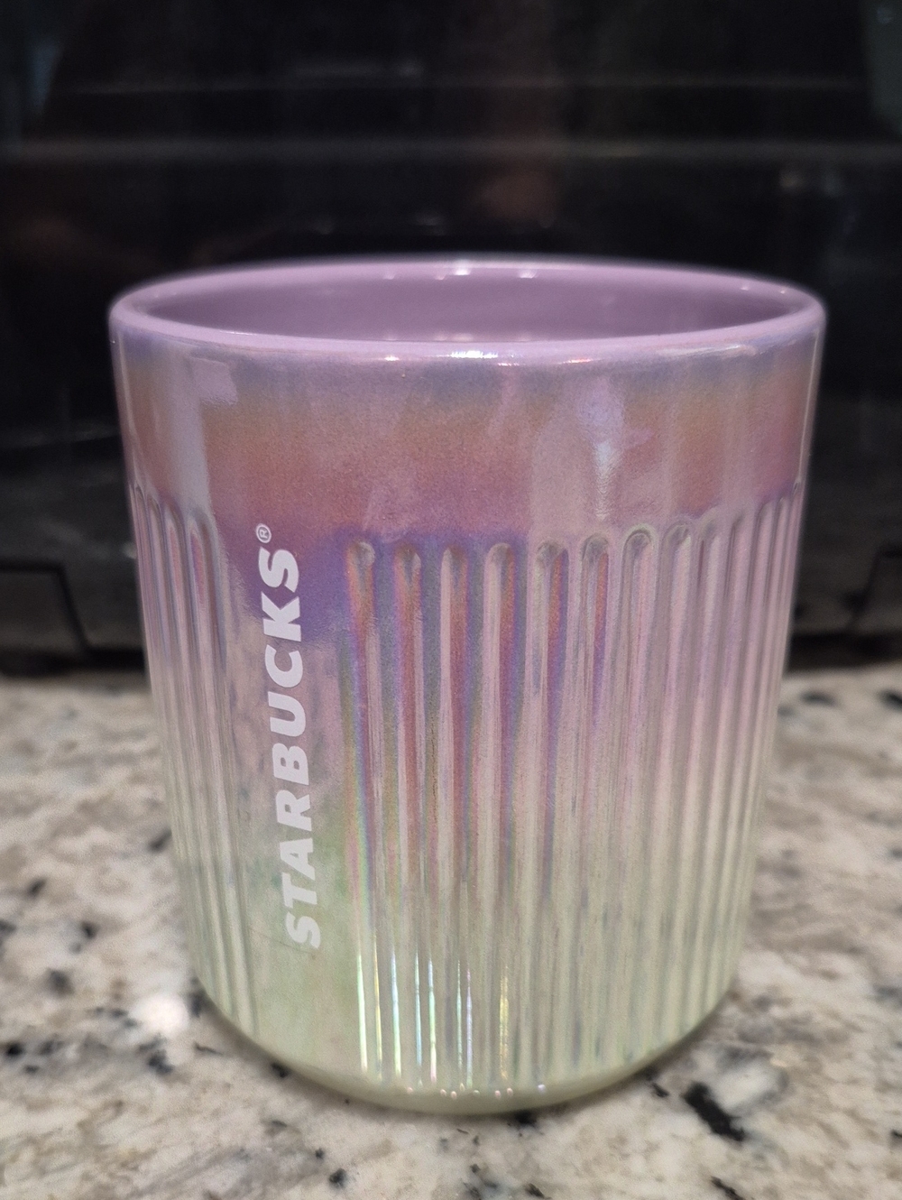 Starbucks Iridescent Lavender to Pearl Ribbed Ceramic Mug